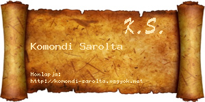 Komondi Sarolta névjegykártya